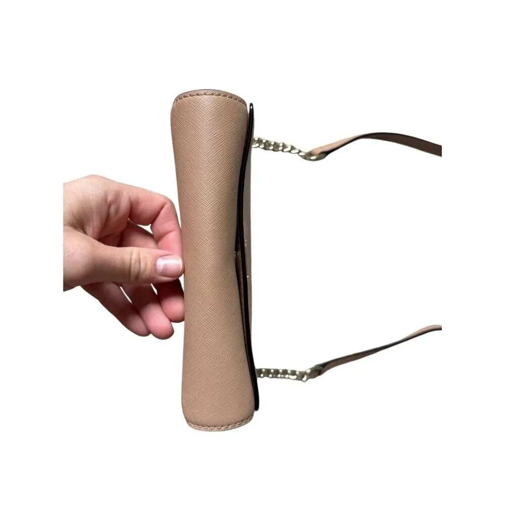 Kate Spade Saffiano Leather Crossbody‎ Purse Bag Tan Chain